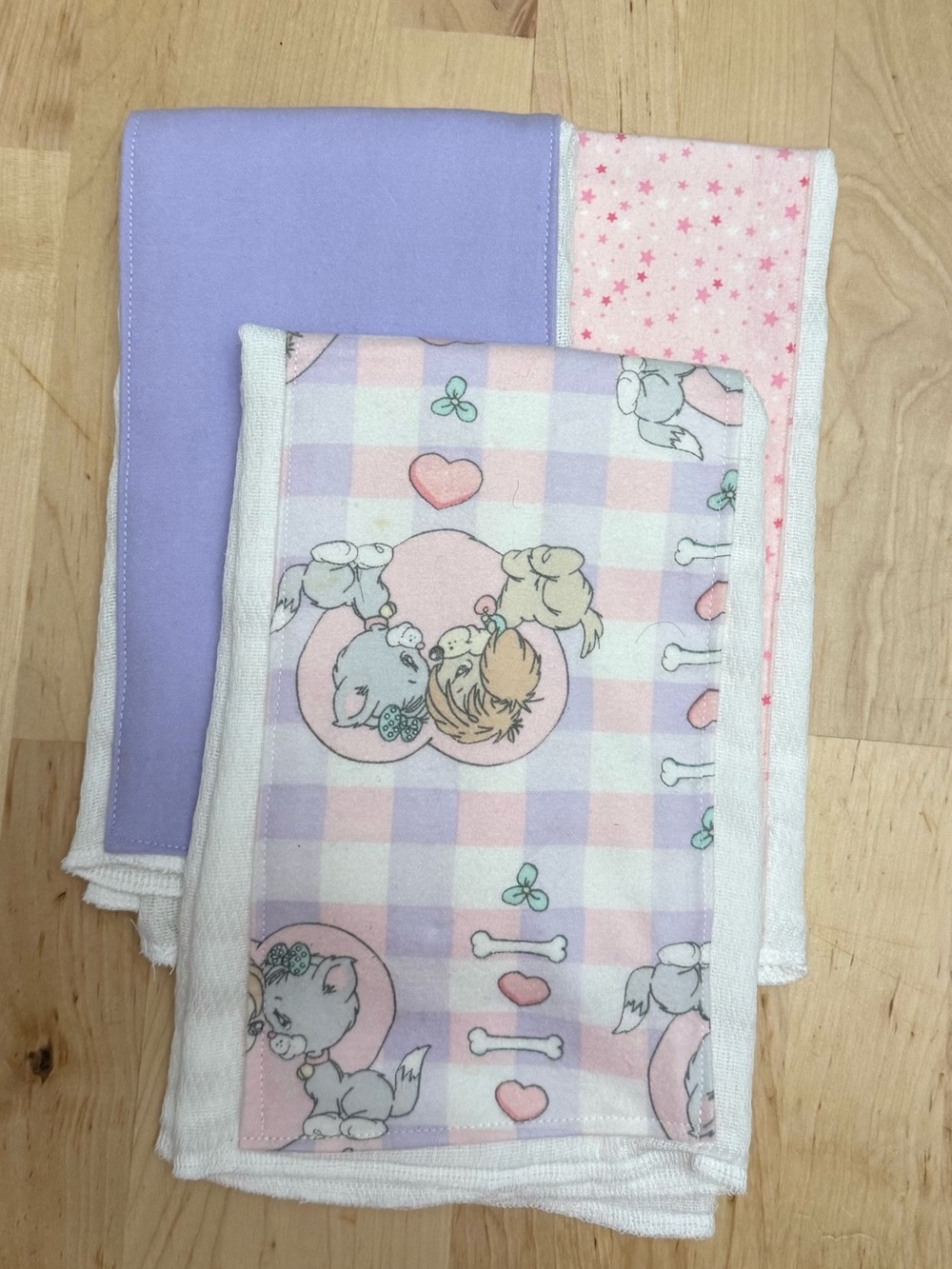 Handmade Baby Burp Cloths - Set of 3